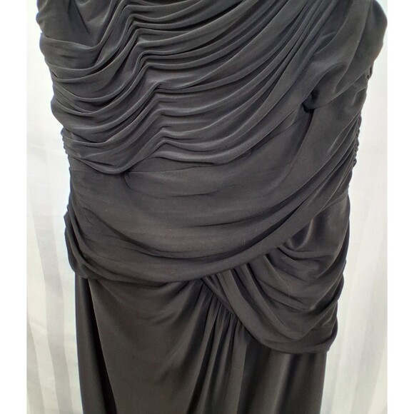 Adrianna Papell Formal Maxi Ruched Dress Broach Accent Size 14 Petite - Picture 6 of 16